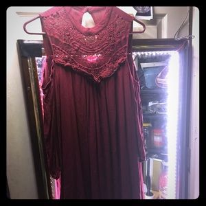 Off the shoulder lace backed dress